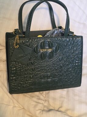 Tote & Carry Green Croc-Embossed Mini Top-Handle Bag
